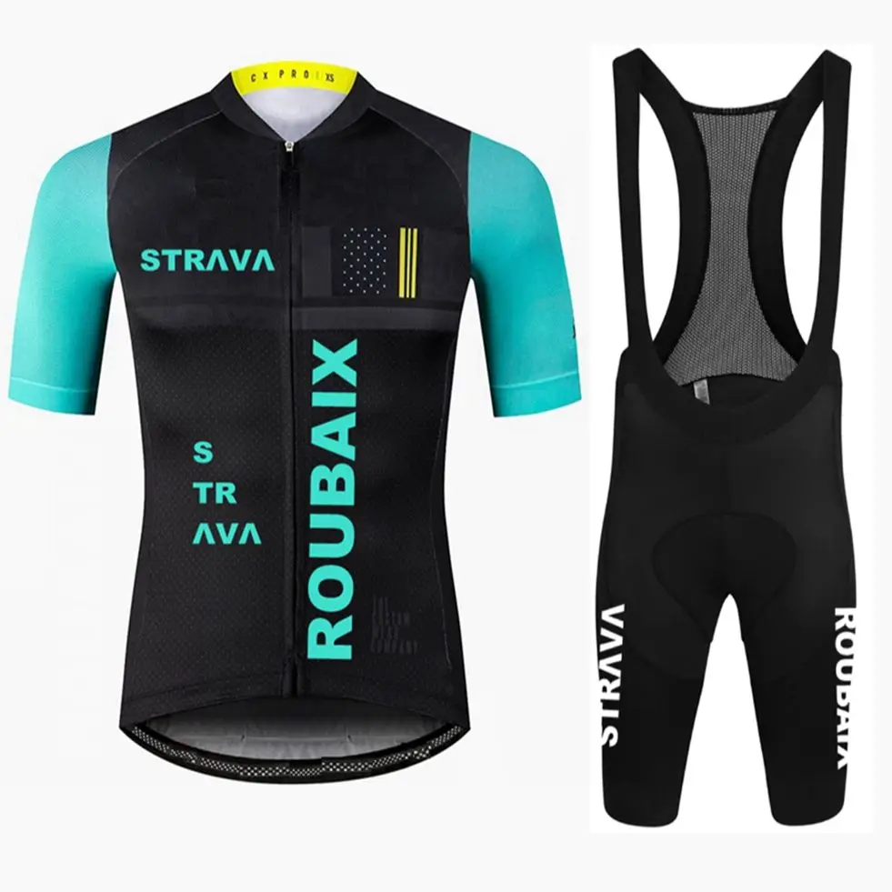 

2021 Team STRAVA ROUBAIX Cycling Jerseys Bike Wear clothes bib gel Sets Clothing Ropa Ciclismo uniformes Maillot Sport Wear