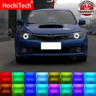 Разноцветные светодиодсветодиодный RGB-лампы для фар, ангельские глазки, гало, кольцевой глаз, ДХО, Радиочастотный пульт дистанционного управления для Subaru Impreza, WRX STI 2007-2011, аксессуары