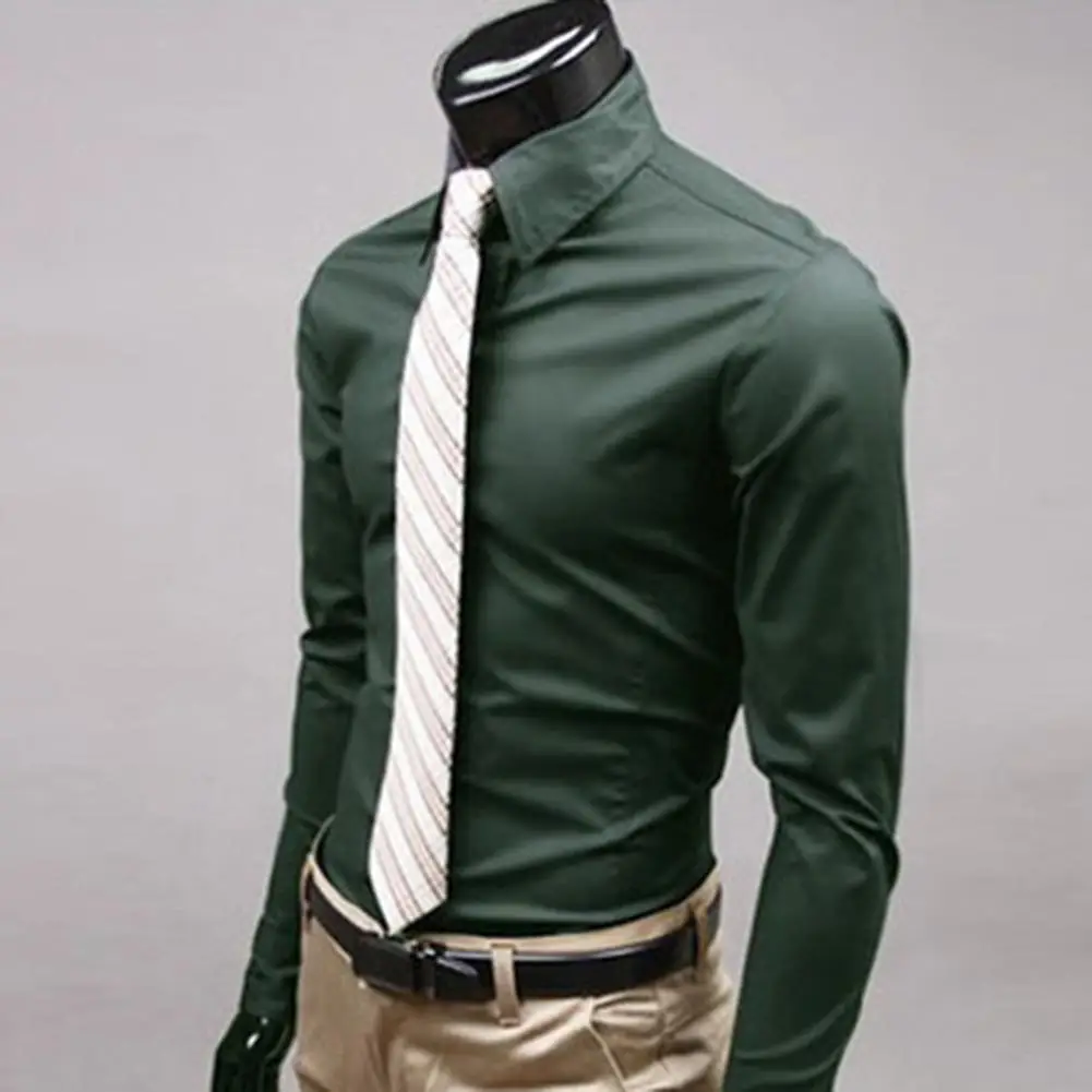 

Men's Shirt Button-down Closure Anti-wrinkling Odorless Long-sleeve Button-down Shirt for Daily Life Men Clothing