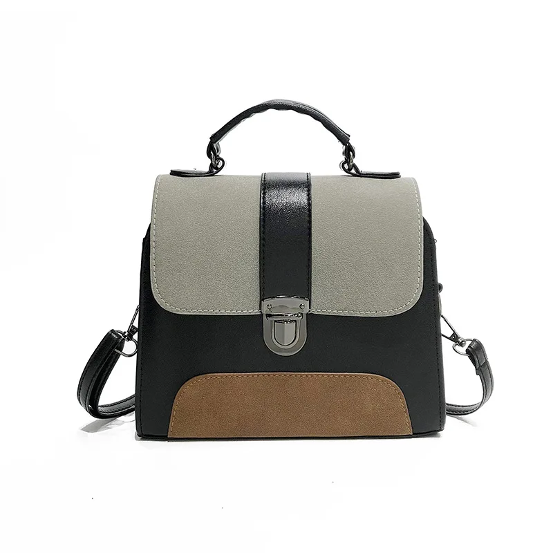 

Luxury Fashion Vintage Shoulder Messenger Bag Ladies Crossbody Bag Contrast Color Leather Crossbody Bags For Women 2020 Handbags