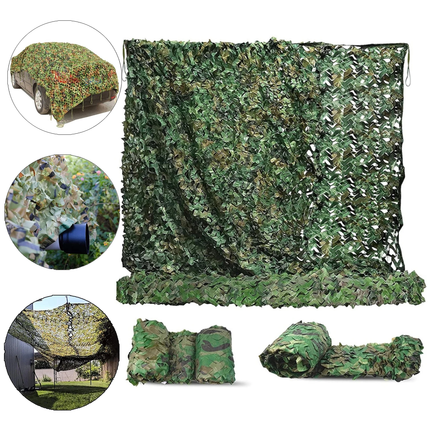 4x6m Large Sun Catcher Military Camouflage Net Garden Enclosure Nets Sun Shelter Tent Tarp Camping Huntng Awning Car Covers
