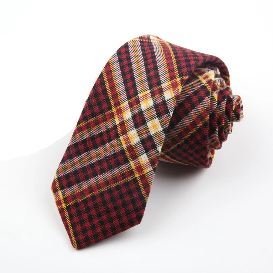 Мужской узкий галстук Студенческая Повседневная клетчатая рубашка 7 см свадебные хлопковые Галстуки для