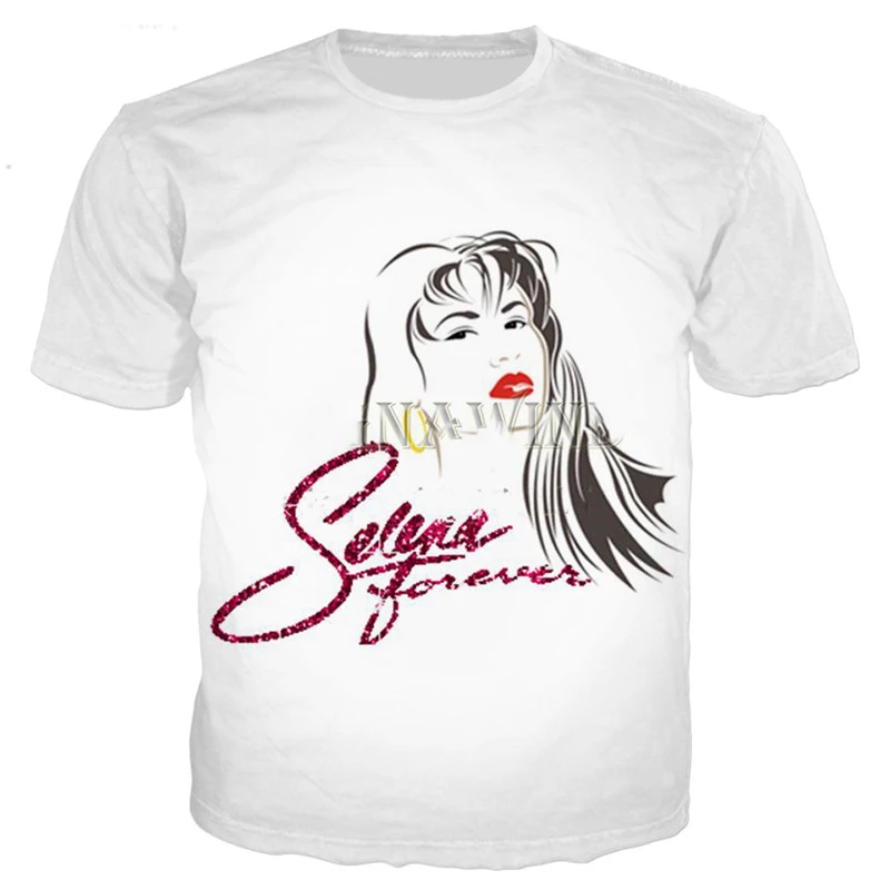 Новое поступление футболка для мужчин и женщин хип-хоп певец Селена кунтанилла 3D