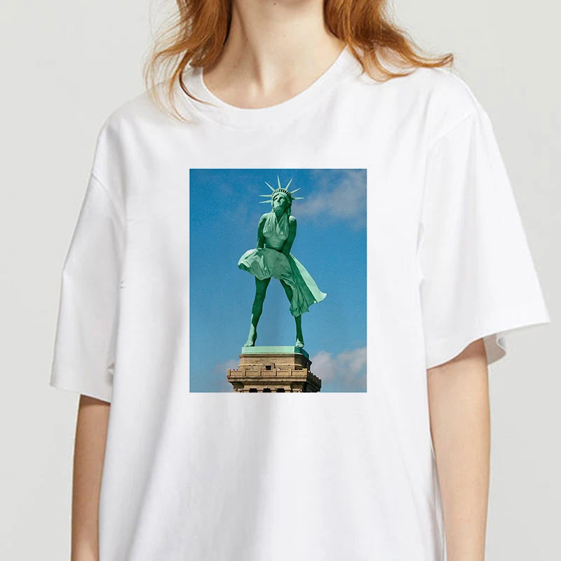 New T Shirt Women Funny Spoof Picture Harajuku T-shirt Unisex Fashion Tshirt Female Kawaii Top Cartoon Graphic Tees | Женская одежда