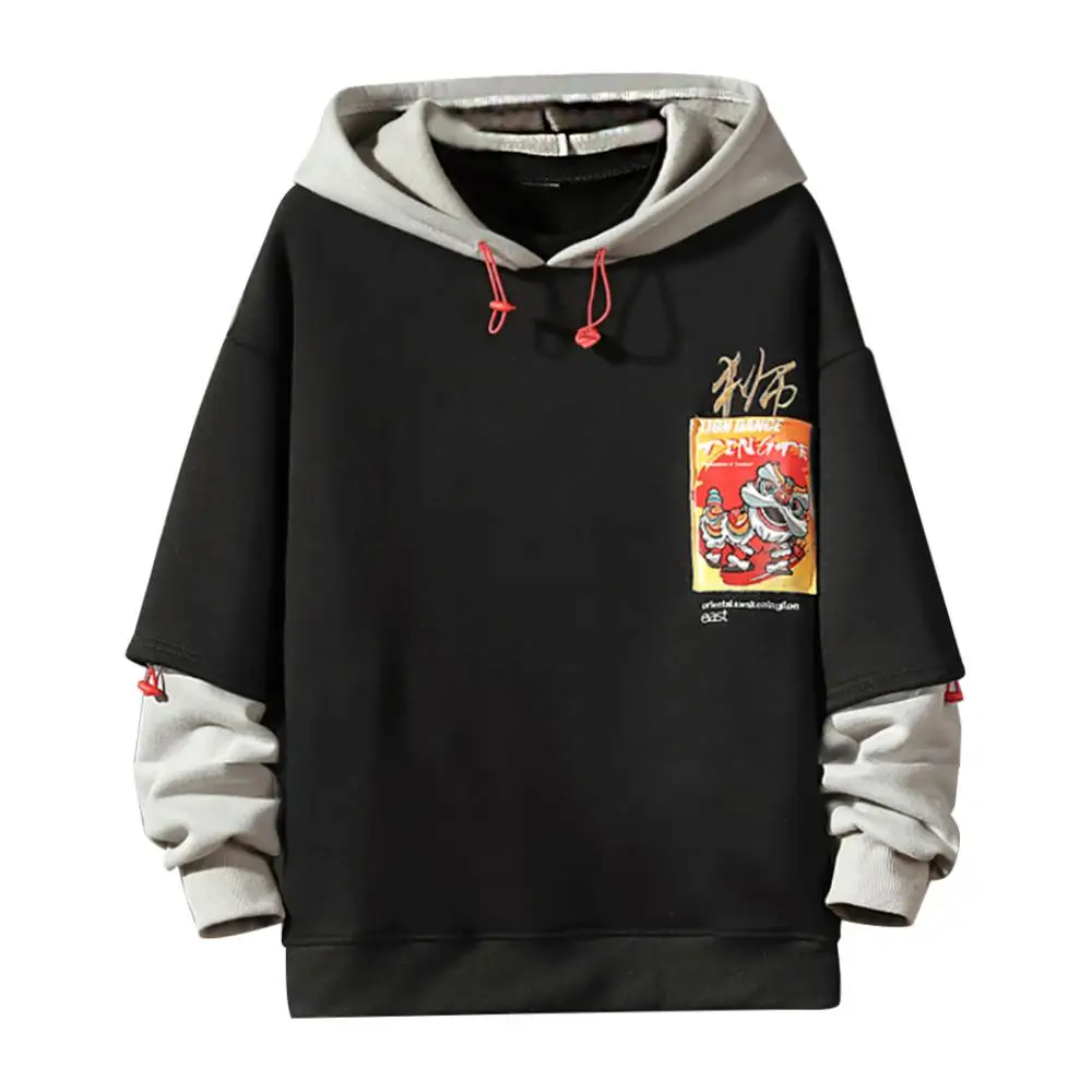 Толстовка с капюшоном Мужская хип-хоп Пуловер толстовки Уличная Повседневная