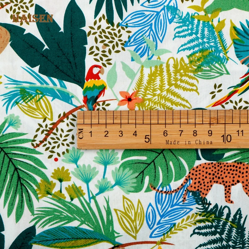 Серия животных джунглей поплин бязь хлопчатобумажная ткань простая с принтом