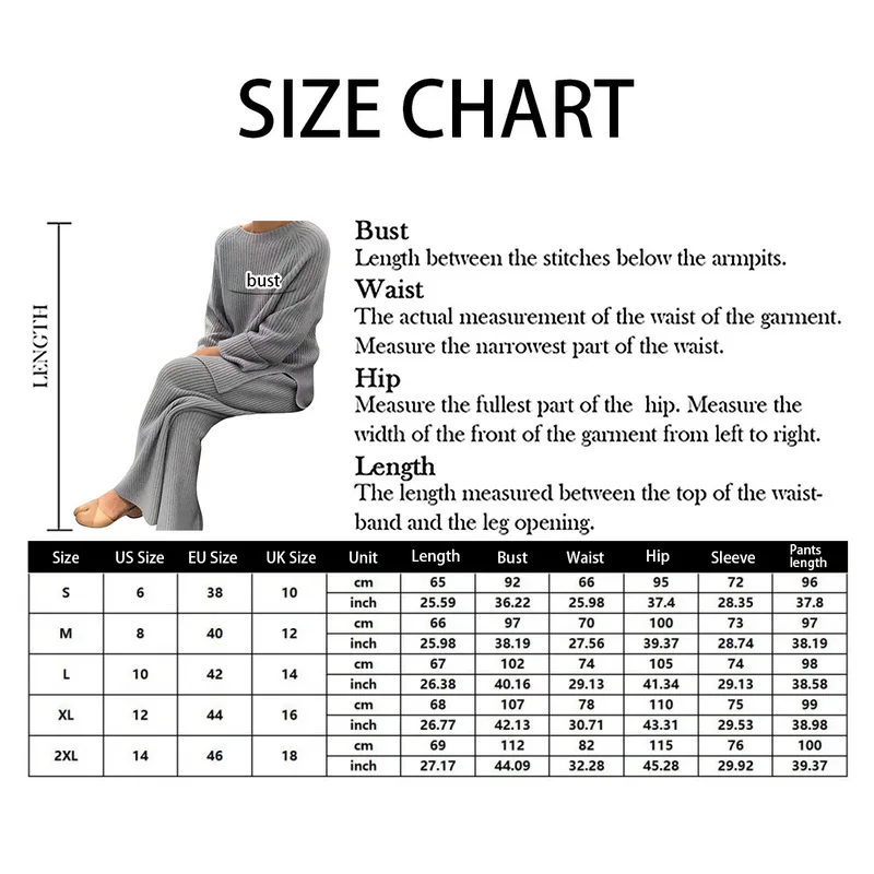 

2021 New Fashion Winter Women's Thicken Warm Knitted Pullover Sweater Two-Piece Suits +High Waist Loose Wide Leg Pants Set