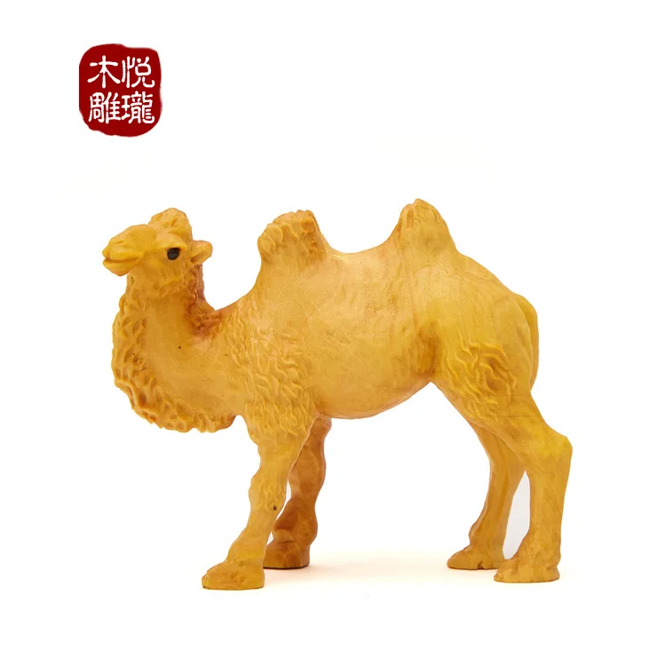 

Wood Carving Camel Animal Wood Crafts Creative Gift Home Car Decoration (A967)