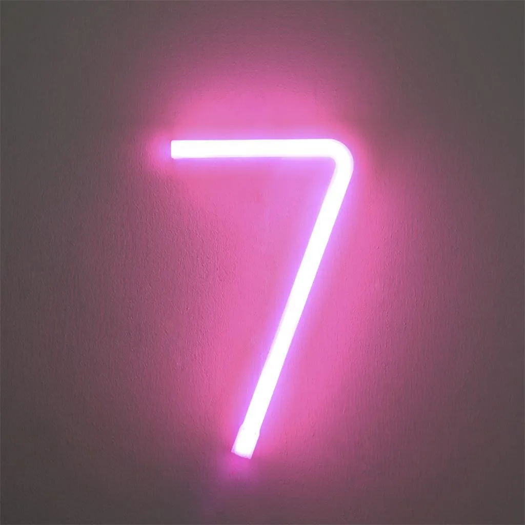 Nmuber LED буквы название розовые светодиоды украшение комнаты настенный теплый