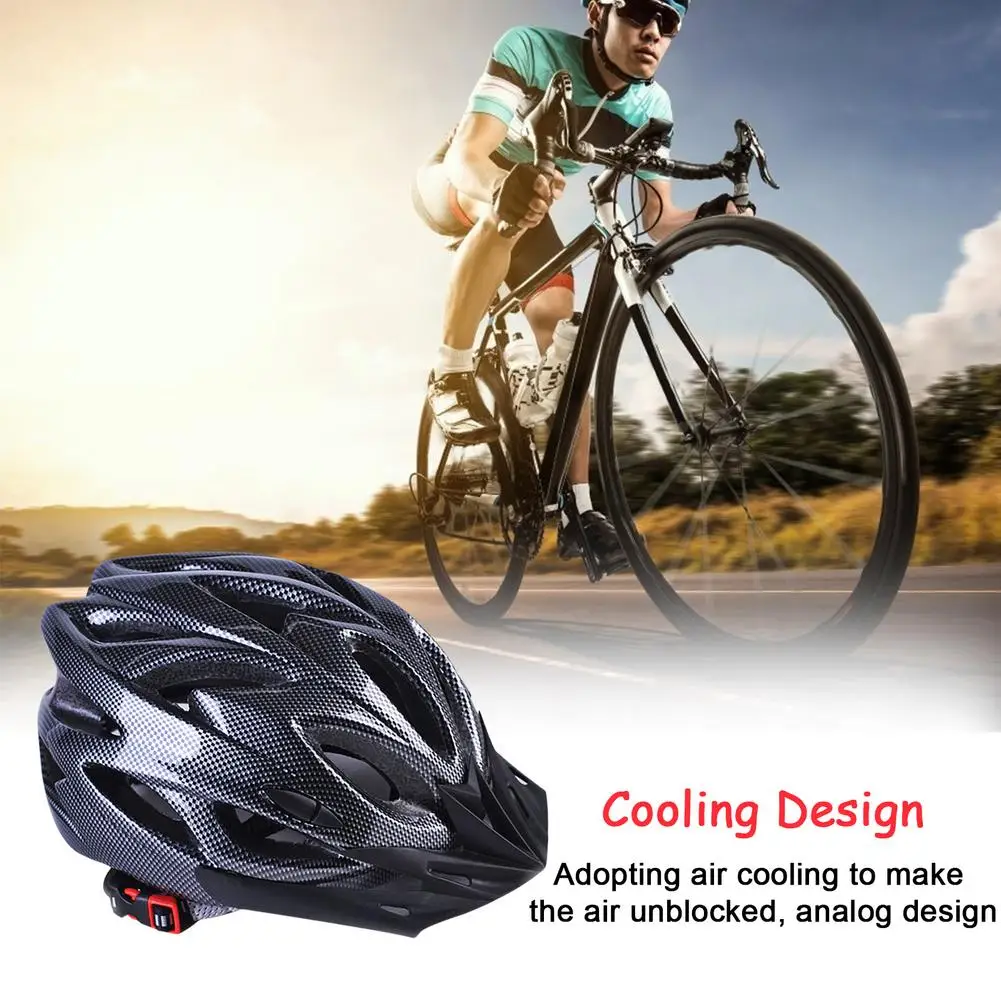 Head Protector Cycling Helmet Carbon Fiber Pattern For Integrated Road Bike