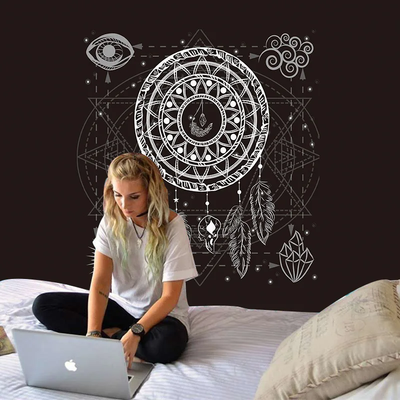 

Indian Mandala Flower Psychedelic Tapestry Boho Background Cloth Witchcraft Tapestry Bedroom Home Wall Hanging Cloth