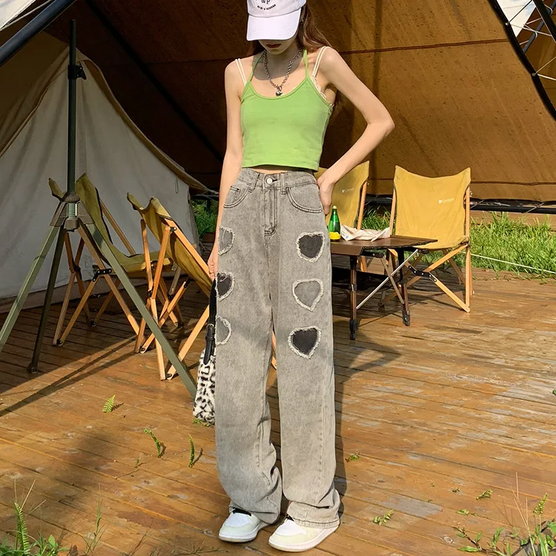 

High Waist Pants Summer Jeans Women Denim Pant Loose Korean Casual Tassel New Vogue Mujer Femme Trousers 2021