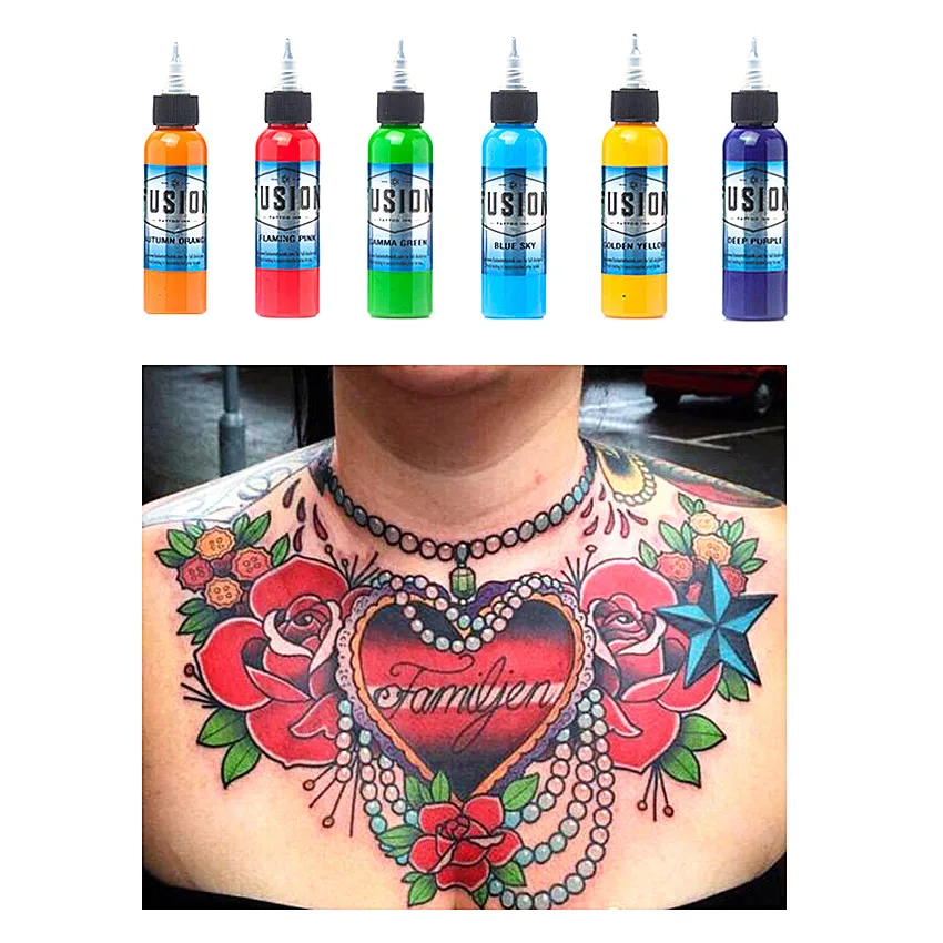 

30ml / bottle of 16-color paint set tattoo airbrush Fusion ink for body painting tattoo color paint tattoo tool