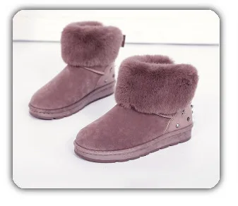 [DEAT] Round Toe Fur Spliced Personality Casual Velvet Shoes Women Short Snow Boots New Spring Autumn Fashion Tide 10E216
