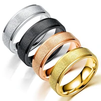 men woman 2 4 6mm stainless steel ring plating silver color yellow gold color frosted ring retro jewelry us 5 13 size