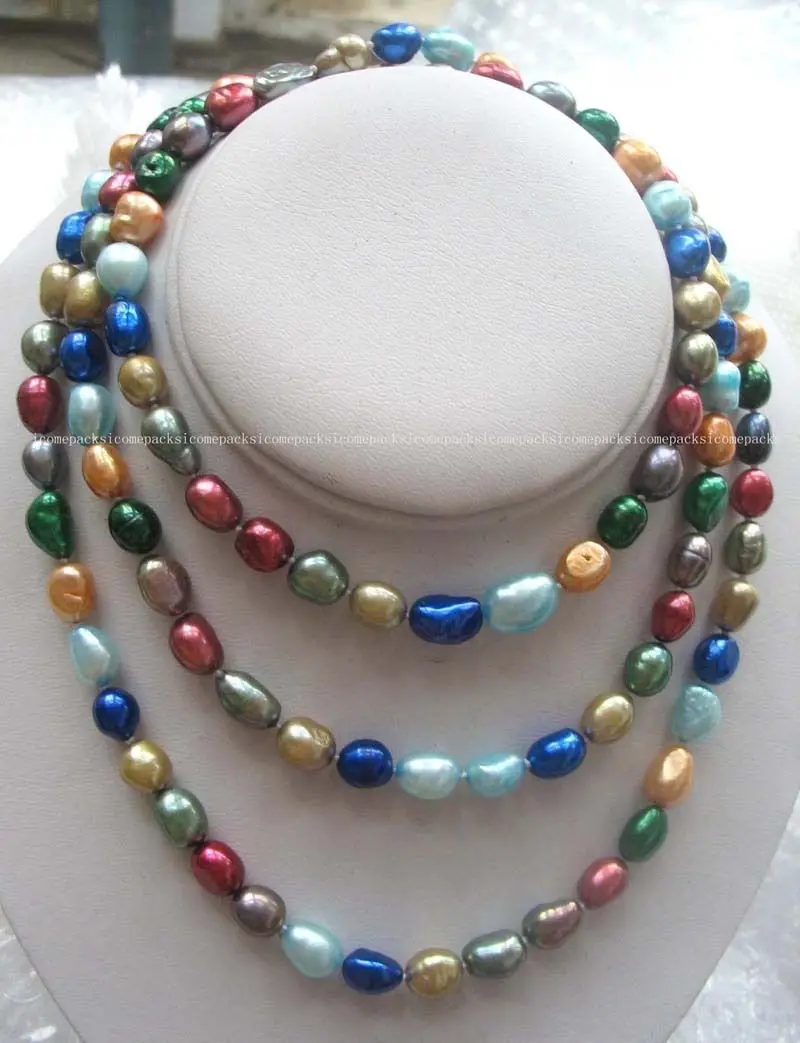 

freshwater pearl multicolor baroque necklace 48 " 8-9MM
