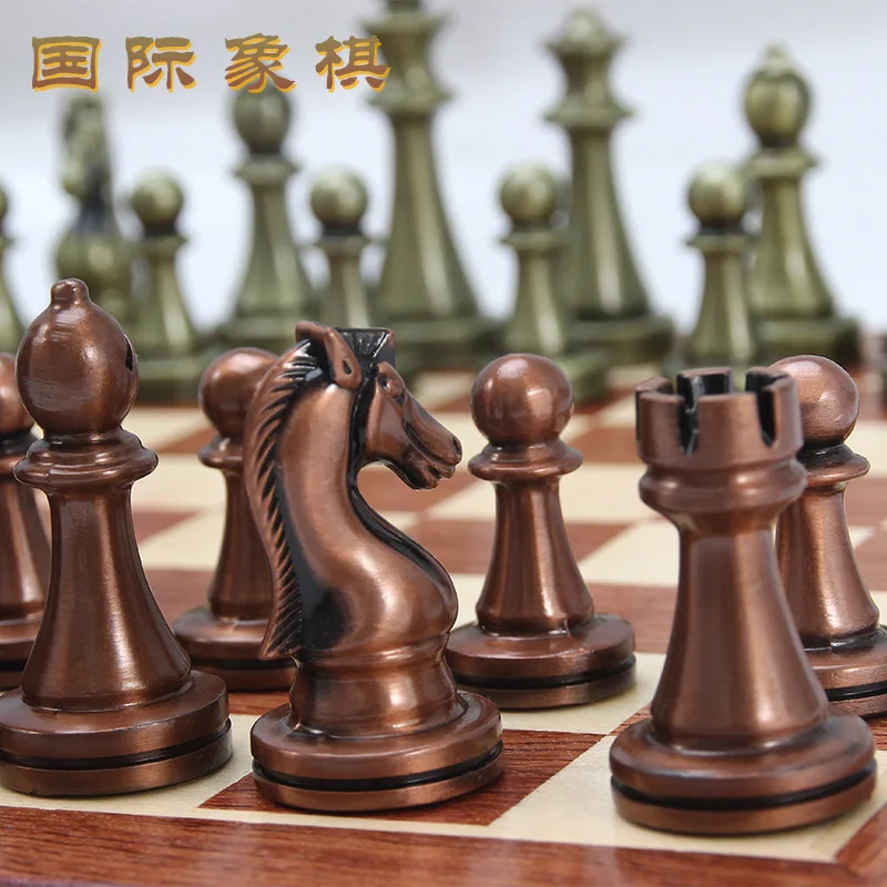 

Набор металлических шахматных фигур, роскошный набор в минималистическом стиле для вечерние, классические шахматные игры BG50CG