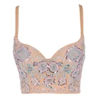 Женский бюстгальтер с чашками пуш-ап и вышивкой бисером