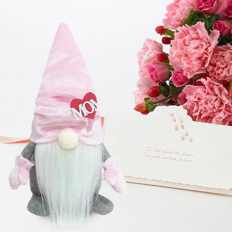 

Mother's Day Gnome Heart Mom Tomte Swedish Nisse Scandinavian Elf Dwarf Farmhouse Kitchen Decor Shelf Tiered Tray Decorations