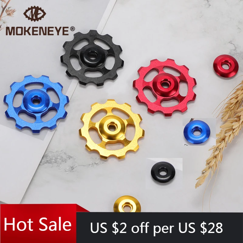 

11T Ultralight Aluminum Alloy Bicycle Derailleur Bike Bearing Jockey Wheel Rear Derailleur Pulleys Bicycle Parts For 24/27 Speed