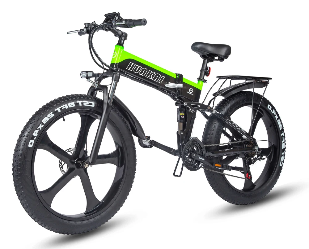Verkaufen Huakaii Elektrische Bike Faltbare Elektrische Fahrrad 48V 12,8 Ah 1000W Elektrische Mountainbike 4,0 Fett Reifen Elektrische Fahrrad Strand E Bike