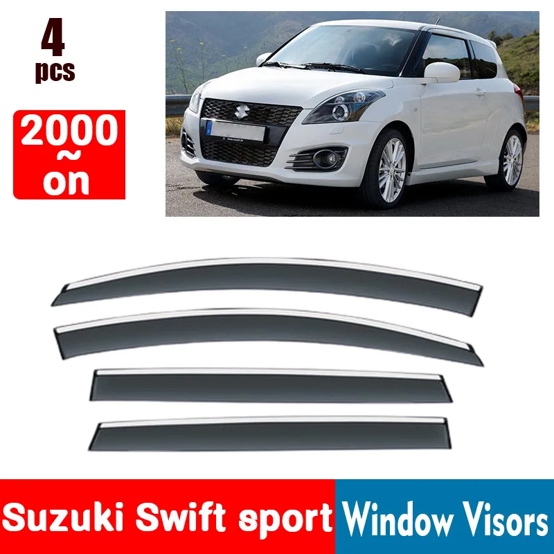 FOR Suzuki  Swift sport 2000-on Window Visors Rain Guard Windows Rain Cover Deflector Awning Shield Vent Guard Shade Cover Trim