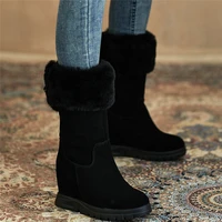 winter fashion sneakers women genuine leather wedges high heel ankle boots female round toe platform pumps shoes casual shoes