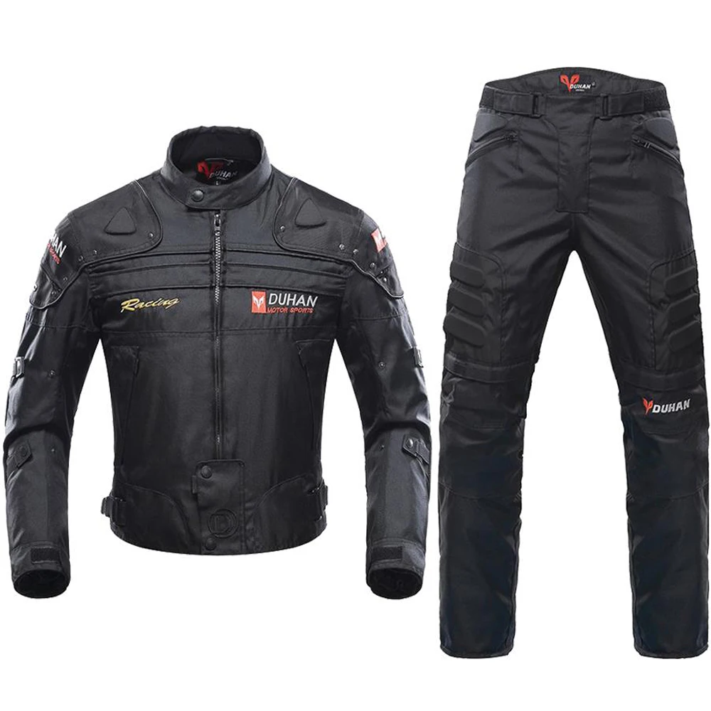 DUHAN Windproof Motorcycle Jacket Moto+Protector Motorcycle Pants Moto Suit Touring Clothing Protective Gear Set Moto Jacket