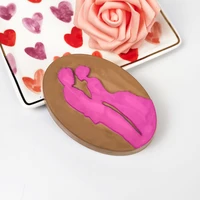 2d lovers couples portrayal cucoloris shape candle soap silicone mold diy handmade aromatherapy mould home decoration diy crafts