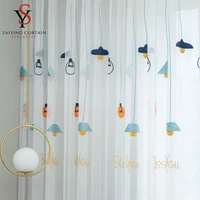 nordic style tulle window curtain for childrens bedroom chandelier embroidered sheer voile curtains for living room yarn drapes