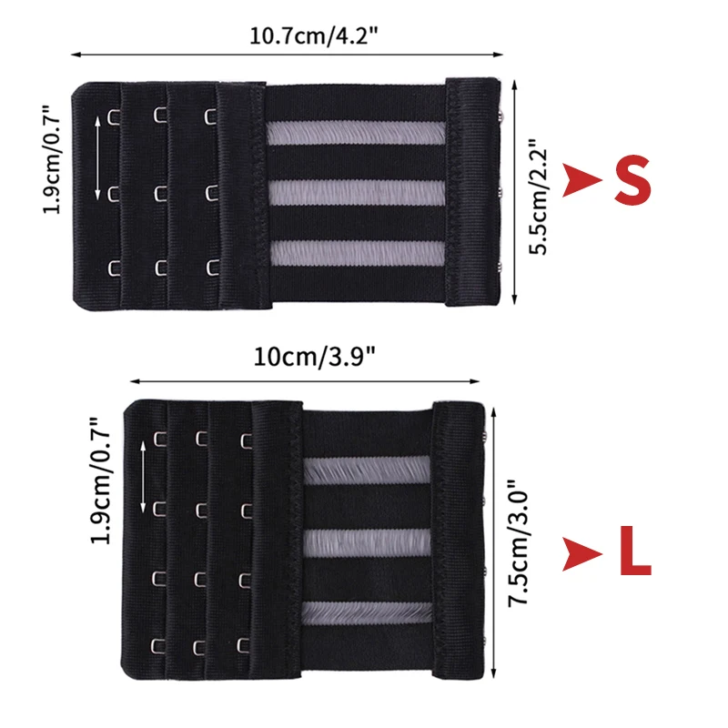 Женский удлинитель бюстгальтера 3 ряда 4 крючка для белья регулируемый с
