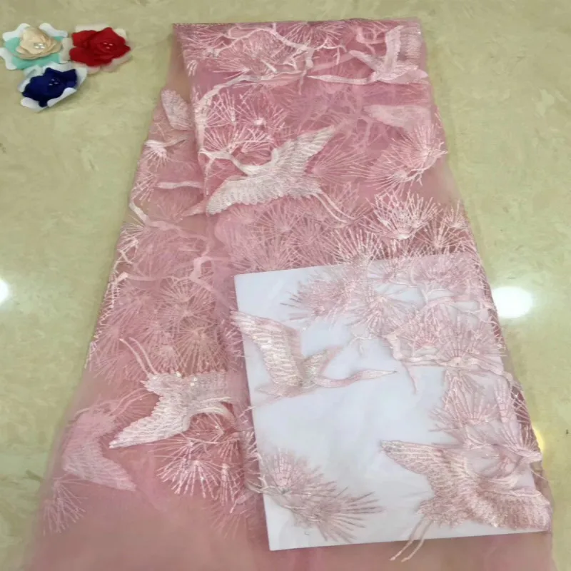 Новинка ретро кран сетка ткань для вышивки мягкое модное кружевное свадебное