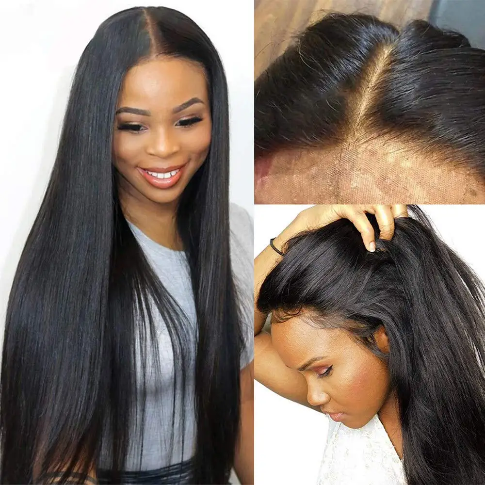 40Pcs Brazilian Remy Natural Black Human Hair Silky Straight Clip In Human Hair Extensions Skin Weft Tape Skin European Women