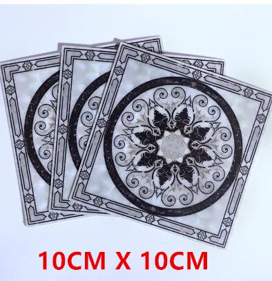 10CM X 10CM 20 шт., европейская самоклеящаяся напольная мозаичная плитка, стикер s, водонепроницаемая Керамическая Настенная Наклейка, обои для домашнего декора, строительный инструмент - Цвет: 10CM X 10CM