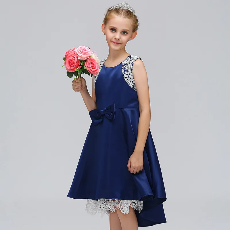 2020 летнее платье принцессы без рукавов для девочек кружевные платья синие и