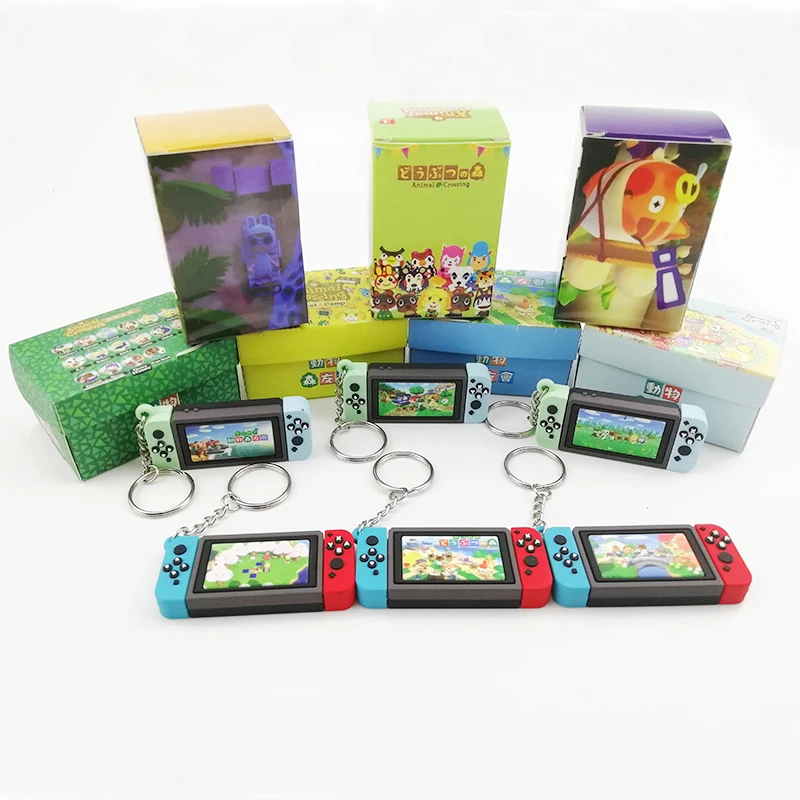 

6Styles Switch Game Animal Crossing Keychain mini Switch Car Keyring Charm Bag Pendant Cute Soft Rubber PVC Key Chains