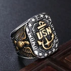 Винтажное кольцо морской пехоты, хип-хоп, Орел, якорь, классическое модное мужское кольцо властителя, рок, бижутерия для вечеринки