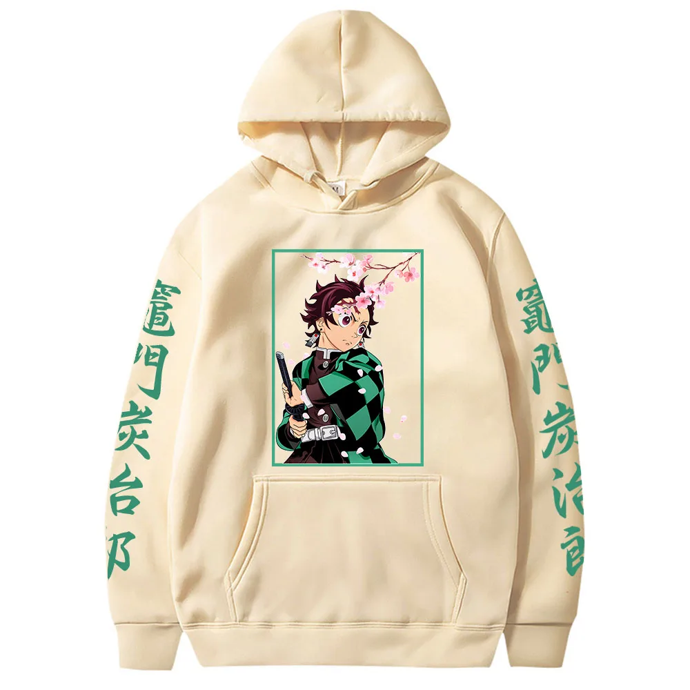 Anime Demon Slayer Kimetsu No Yaiba Hoodie Tanjiro Kamado Sweatshirts Cozy Tops Sweatsuit Sudadera Felpa Moletom