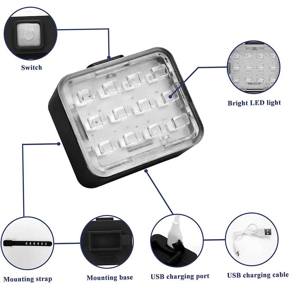 Светодиодный задний фонарь для велосипеда с зарядкой через USB 7 режимов освещения