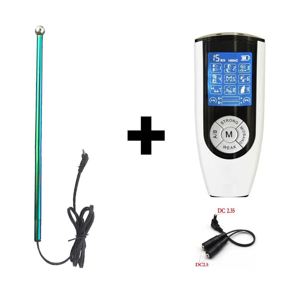 Электрический шок биполярный Радужный мужской металлический уретрный бисер