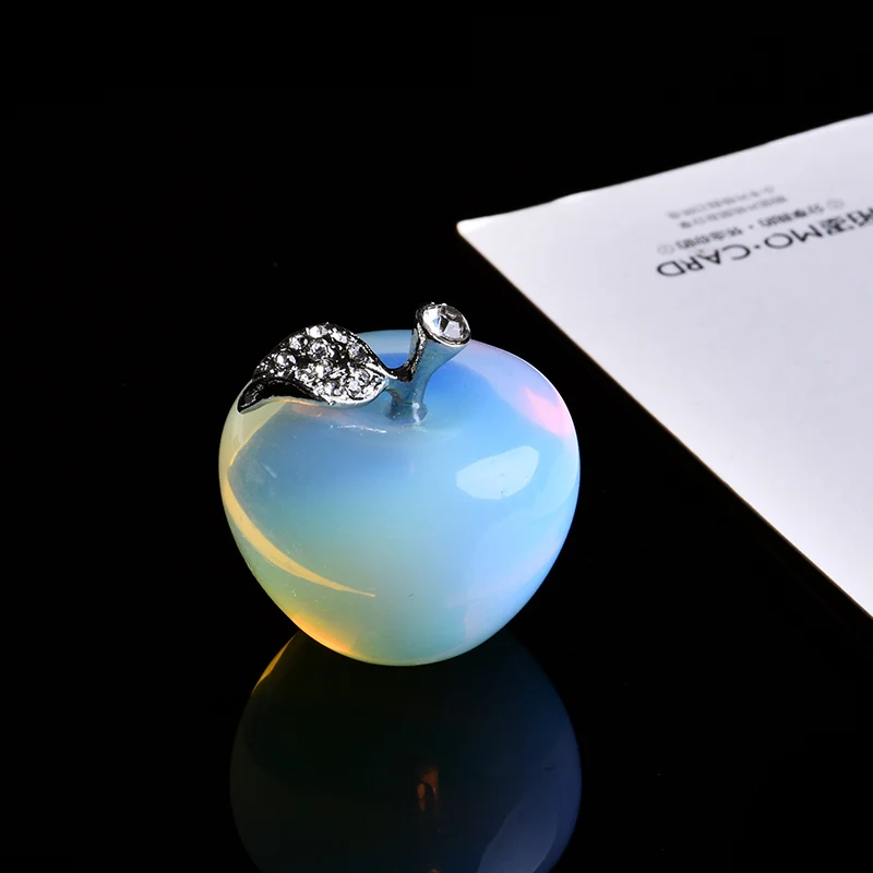 opal 1 шт. натуральный кристалл Роза кварц яблочный орнамент модная пара Рождество домашнее декоративное Свадебное Украшение Аксессуары - Цвет: opal