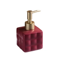 new liquid soap dispenser ceramic bathroom emulsion bottle hand press type gold abs pump head girl friend gift redwhite 220ml