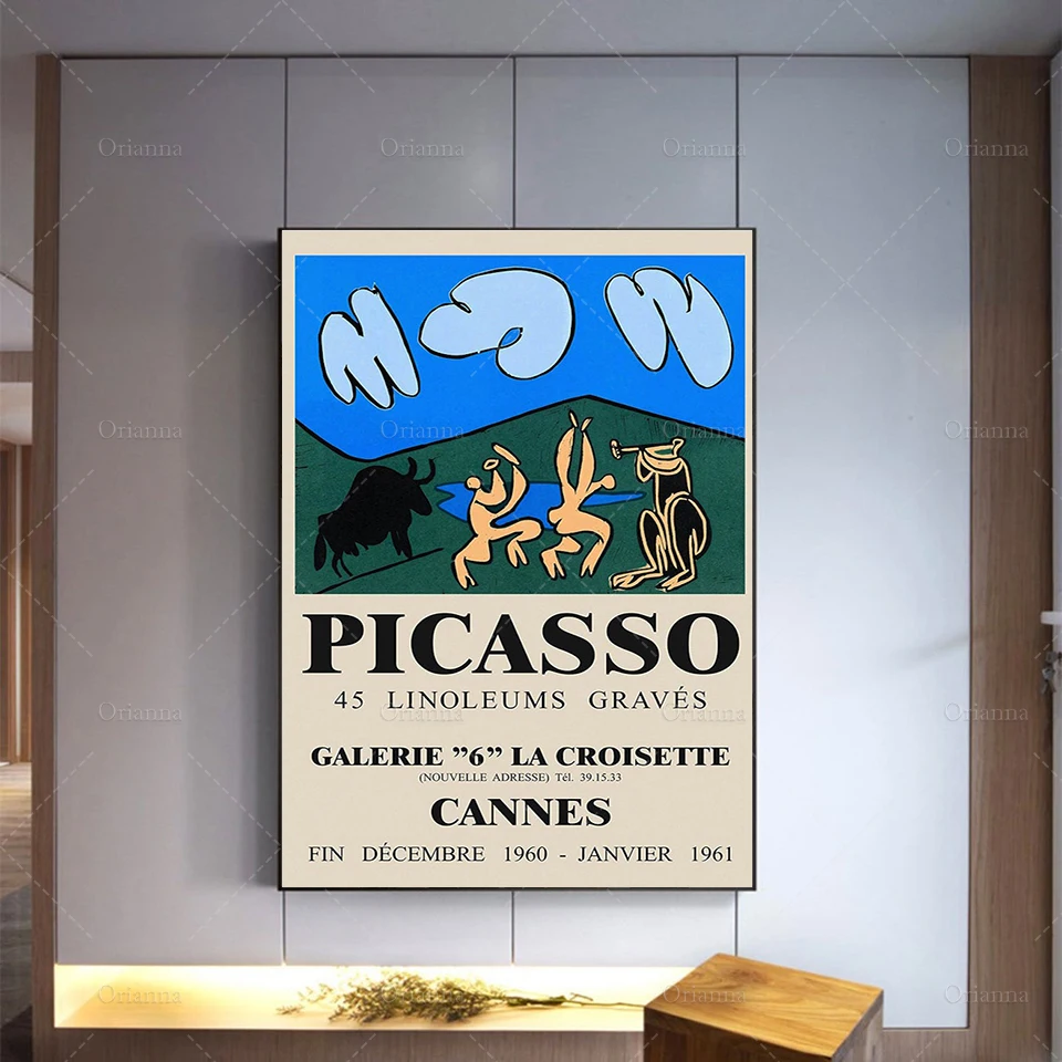 

Vintage PICASSO Art Exhibition Poster - Abstract Art Canvas,Cubism | Art Print Reproduction GicléE Print|Wall Art |Home Decor