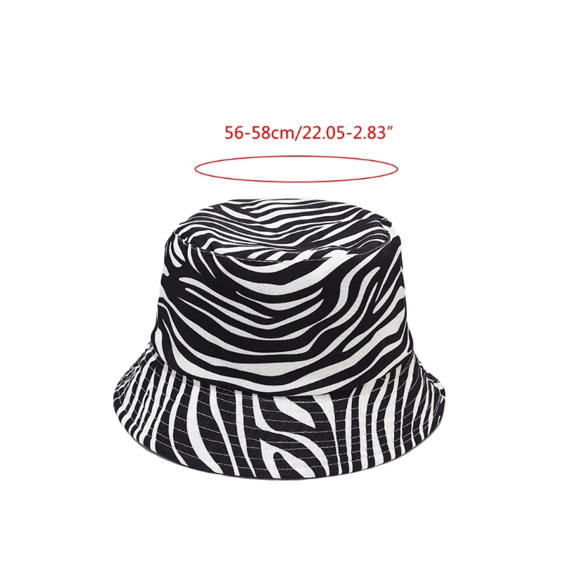 

Rainbow Striped Print Bucket Hat Reversible Wide Brim Sunscreen Fisherman Cap R2LE