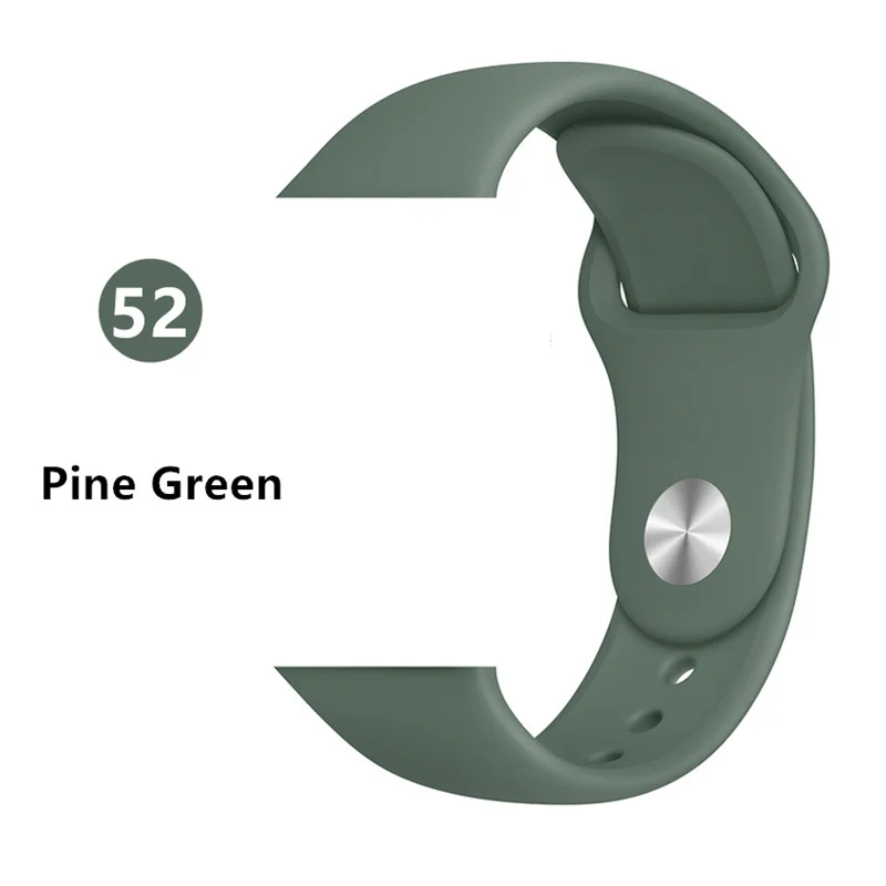 Pine Green Силиконовый ремешок для apple watch 4 5 44 мм/40 мм спортивный ремешки для apple watch 3 42 мм/38 мм резиновый ремень браслет ремешок для часов apple watch Band Мягкий красочный ремешок iwatch series 4 3 2 1 - Цвет ремешка: Pine Green