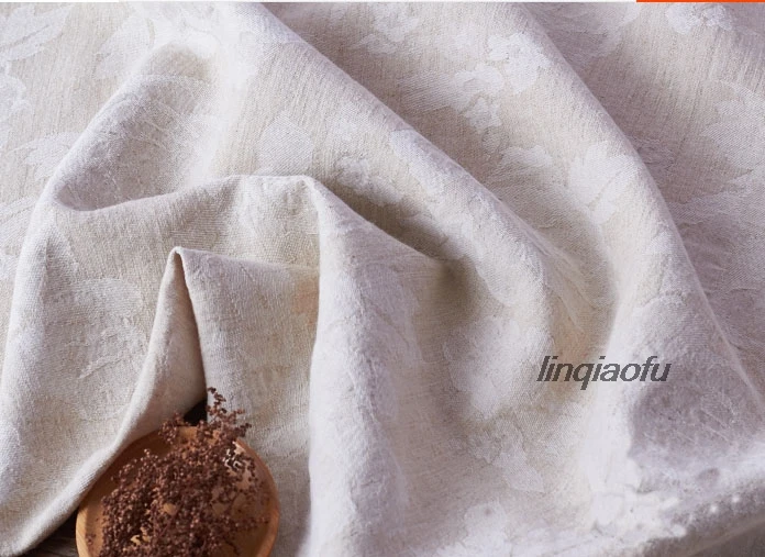 Конопляная жаккардовая ткань Высококачественная брендовая для одежды льняная |