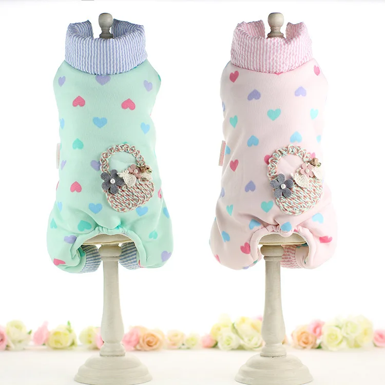 2019 осенняя и зимняя Одежда для питомцев с хлопковой подкладкой четыре ноги принт