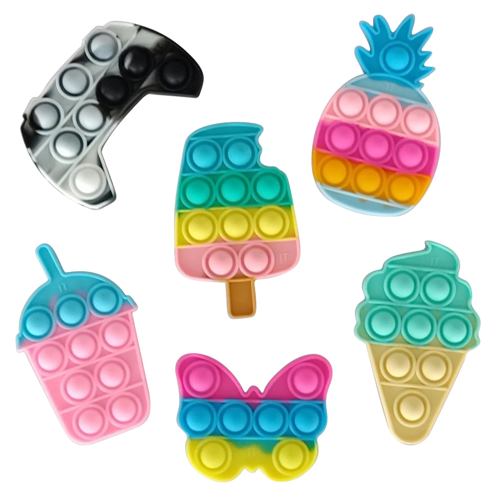 

Push Bubble Sensory Toys Book Mobile Phone Sticker Rainbow Reliver Stress Squeeze Silicone Reusable Multiple-Uses Gift Random