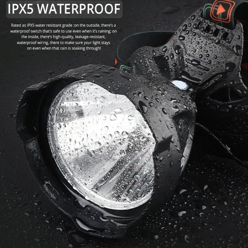 New headlamp led head lamp can as power bank USB Rechargeable Brightest LED Hardhat Light Hard Hat Headlight use 3*18650 battery | Освещение