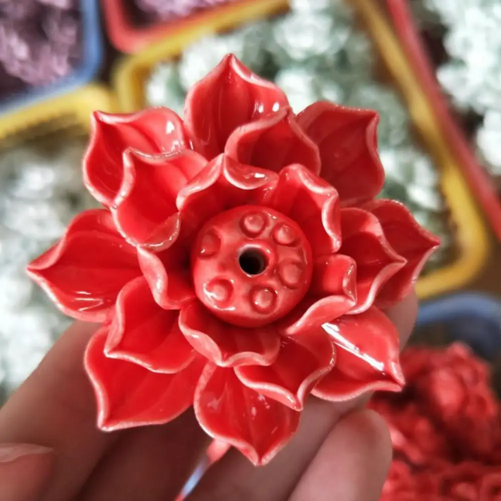 Decorative Ceramics Nasturtium Lotus Censer Stick Holder For Gifts